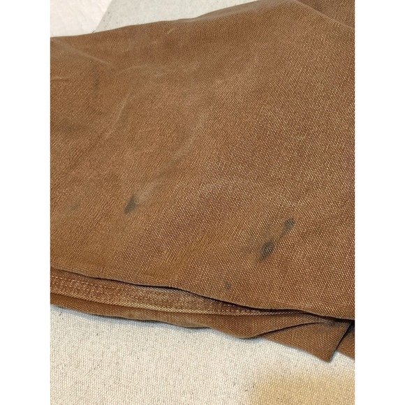 Carhartt Active Jacket Mens Brown Cotton Duck Canvas Insulated Hooded Work Coat - Picture 4 of 13